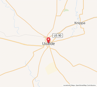 Map of Uvalde, Texas