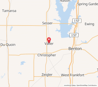 Map of Valier, Illinois