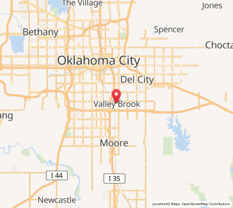 Map of Valley Brook, Oklahoma