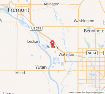 Map of Valley, Nebraska