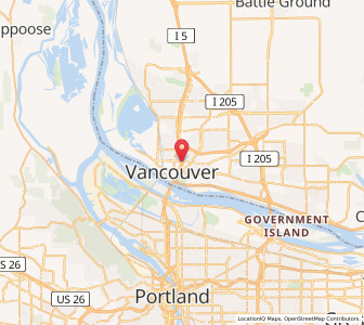 Map of Vancouver, Washington