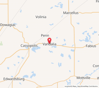 Map of Vandalia, Michigan