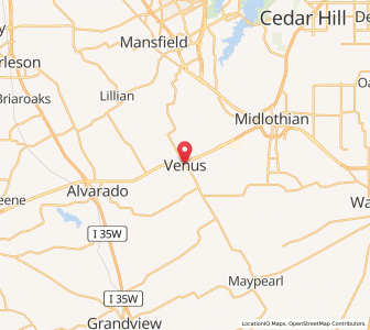 Map of Venus, Texas