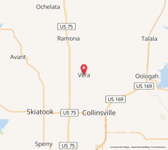 Map of Vera, Oklahoma