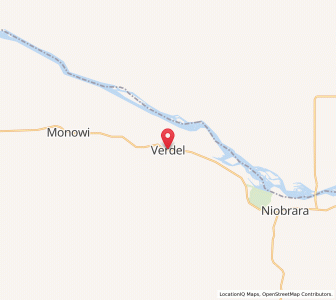 Map of Verdel, Nebraska