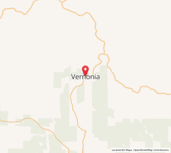 Map of Vernonia, Oregon