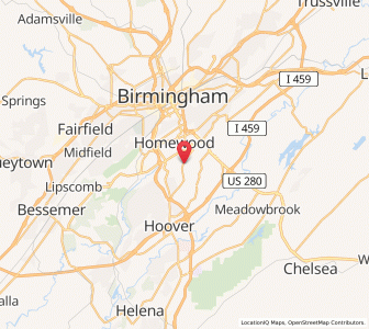 Map of Vestavia Hills, Alabama