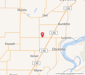 Map of Victoria, Arkansas