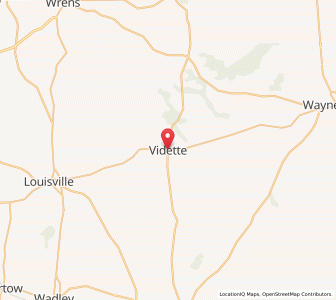 Map of Vidette, Georgia