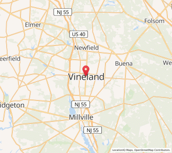 Map of Vineland, New Jersey