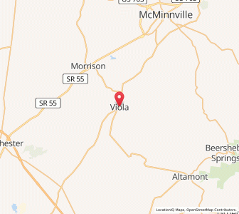 Map of Viola, Tennessee
