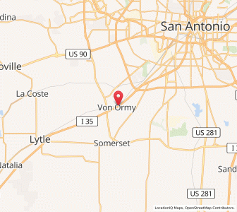 Map of Von Ormy, Texas