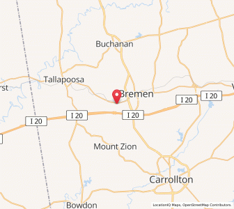 Map of Waco, Georgia