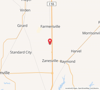 Map of Waggoner, Illinois