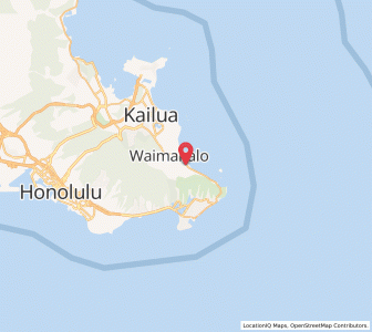 Map of Waimānalo Beach, Hawaii
