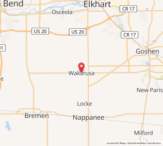 Map of Wakarusa, Indiana