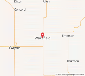 Map of Wakefield, Nebraska