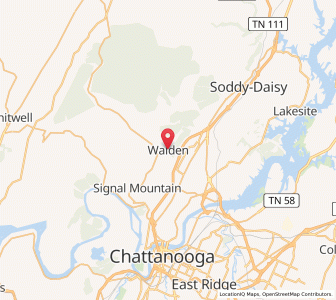 Map of Walden, Tennessee