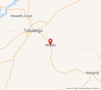 Map of Waldo, Alabama