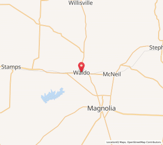 Map of Waldo, Arkansas