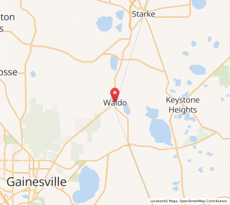 Map of Waldo, Florida