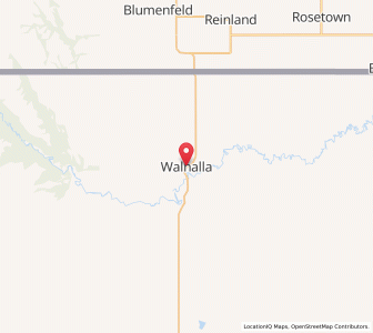 Map of Walhalla, North Dakota