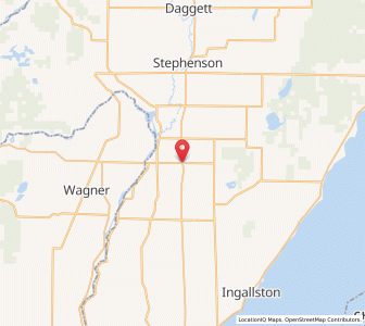 Map of Wallace, Michigan