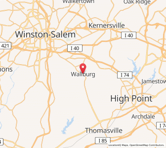 Map of Wallburg, North Carolina