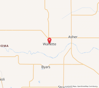 Map of Wanette, Oklahoma