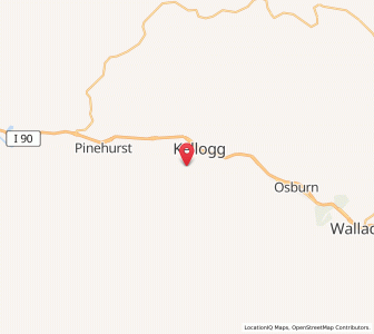 Map of Wardner, Idaho