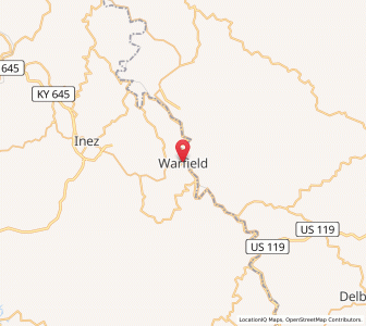 Map of Warfield, Kentucky