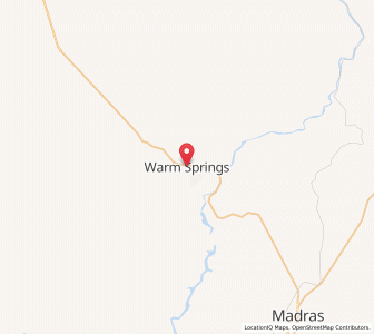 Map of Warm Springs, Oregon