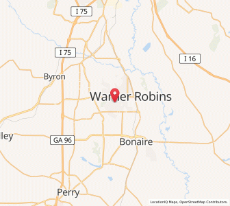 Map of Warner Robins, Georgia