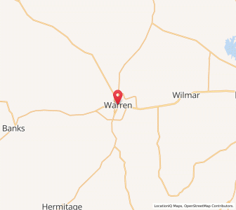Map of Warren, Arkansas