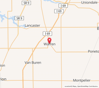 Map of Warren, Indiana