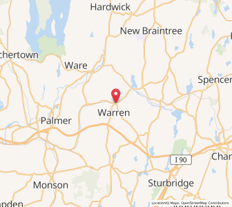 Map of Warren, Massachusetts