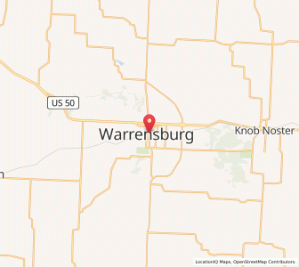 Map of Warrensburg, Missouri