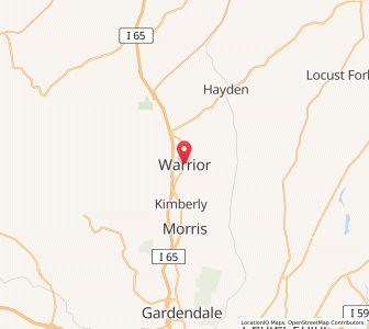 Map of Warrior, Alabama