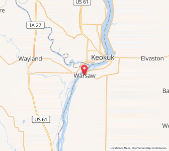 Map of Warsaw, Illinois