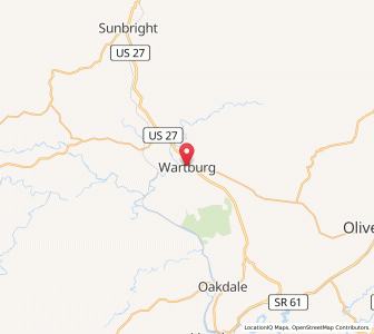 Map of Wartburg, Tennessee