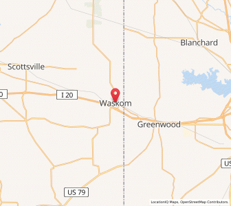 Map of Waskom, Texas