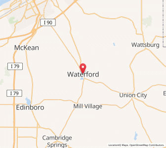 Map of Waterford, Pennsylvania
