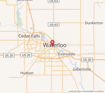 Map of Waterloo, Iowa