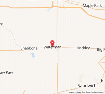 Map of Waterman, Illinois