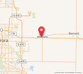 Map of Watkins, Colorado