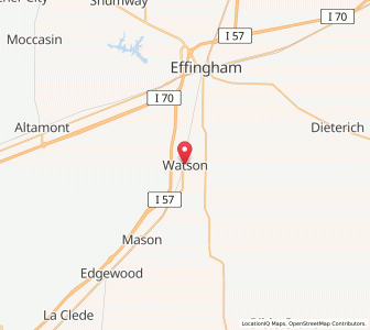 Map of Watson, Illinois