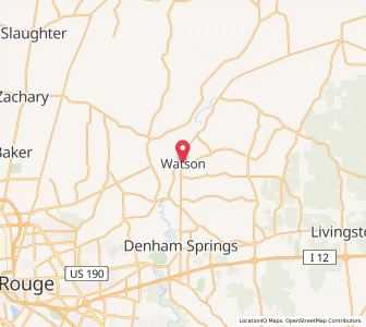 Map of Watson, Louisiana