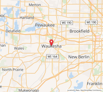 Map of Waukesha, Wisconsin