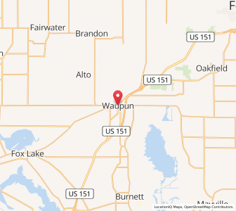 Map of Waupun, Wisconsin