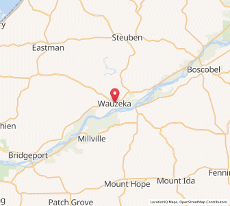 Map of Wauzeka, Wisconsin